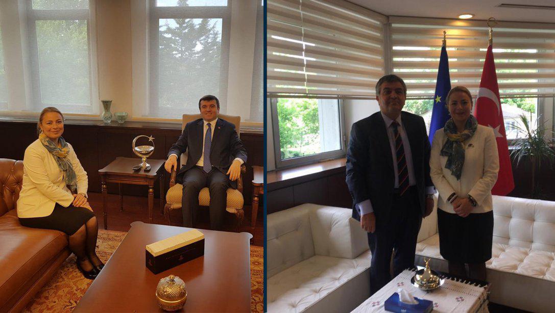 Genel Müdür Dalkıran, Dışişleri Bakanlığı Bakan Yardımcıları Faruk Kaymakçı ve Yavuz Selim Kıran'ı Makamında Ziyaret Etti.
