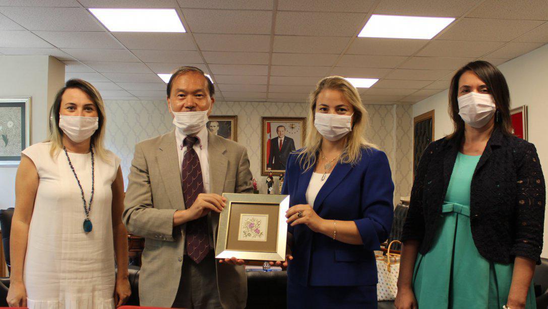 Genel Müdür Dalkıran, Japonya Büyükelçiliği Eğitim Müsteşarı Takeuchi ile Makamında Bir Araya Geldi