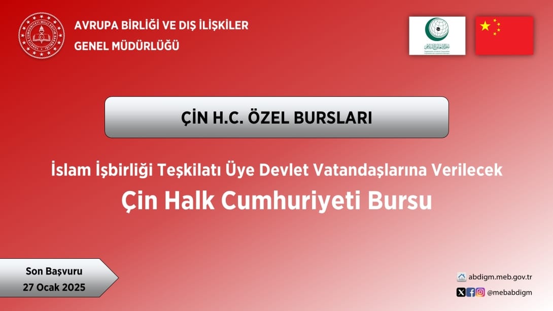 Çin H.C. İslam İşbirliği Teşkilatı Özel Bursu