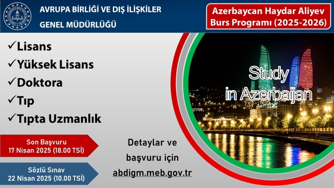 Azerbaycan Hükûmeti Bursu 2025 - 2026