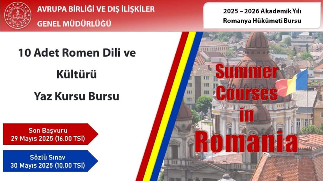 Romanya Hükûmet Bursu 2025-2026